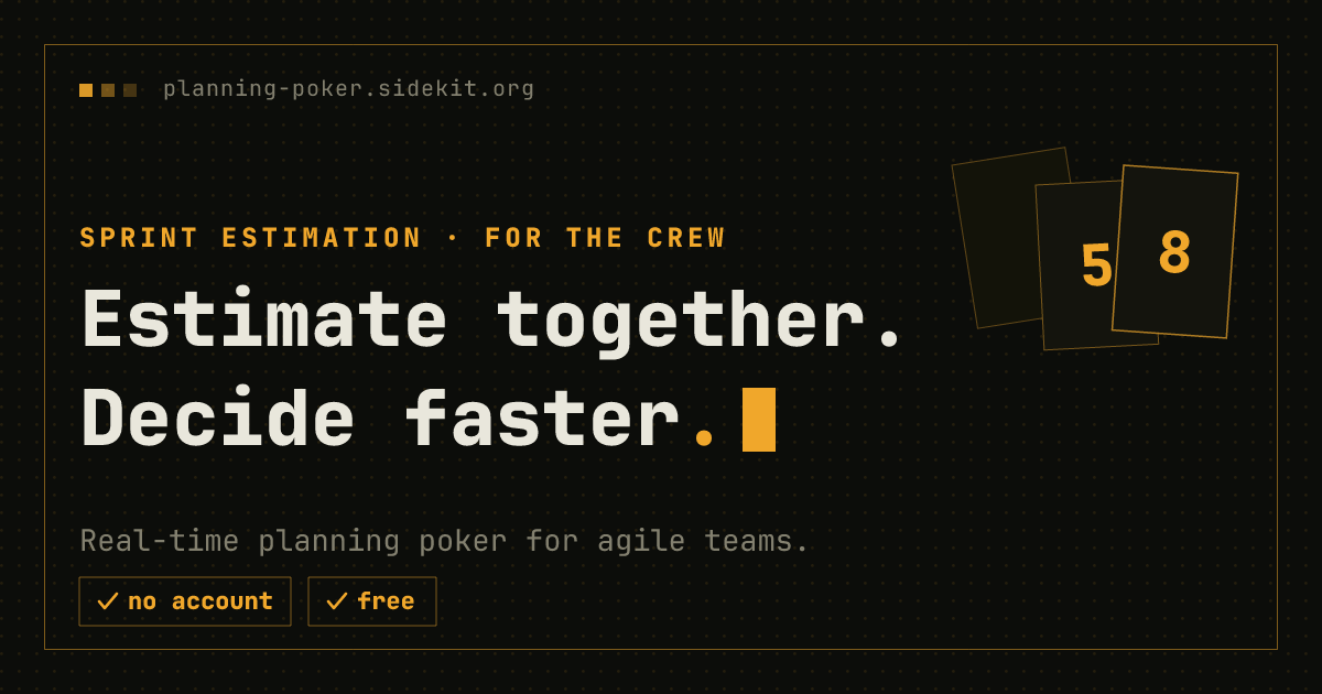 Planning Poker — estimate together, decide faster